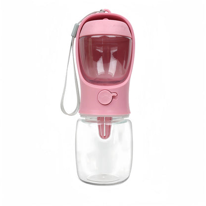 On-the-Go Dog Water Bottle & Feeder – Portable, Leakproof, Easy One-Hand Use