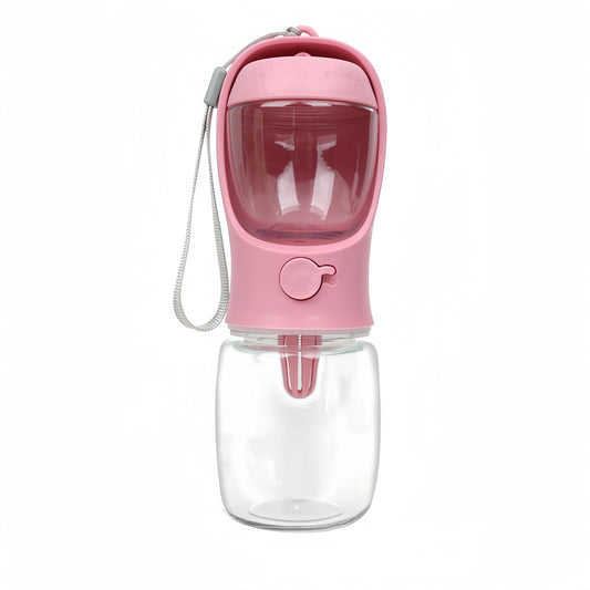 On-the-Go Dog Water Bottle & Feeder – Portable, Leakproof, Easy One-Hand Use