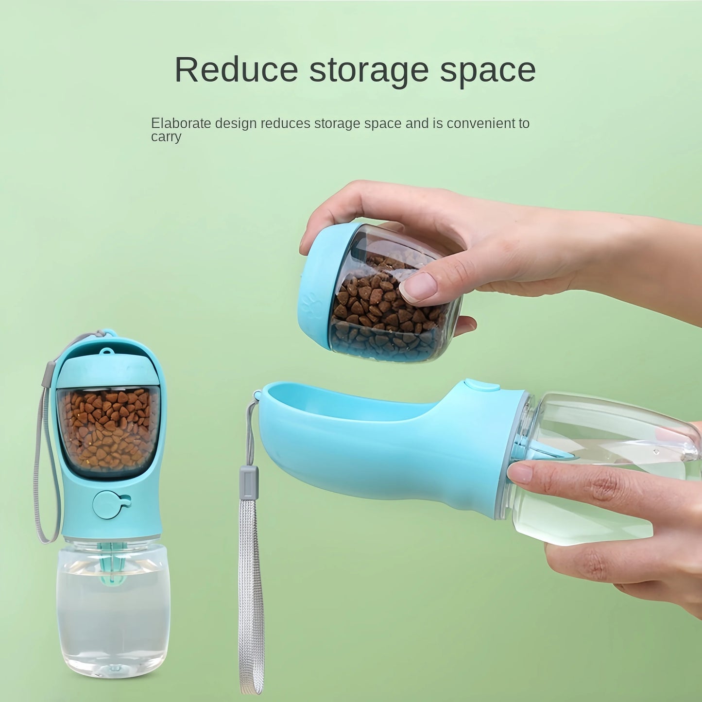 On-the-Go Dog Water Bottle & Feeder – Portable, Leakproof, Easy One-Hand Use