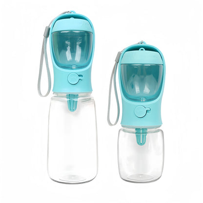 On-the-Go Dog Water Bottle & Feeder – Portable, Leakproof, Easy One-Hand Use