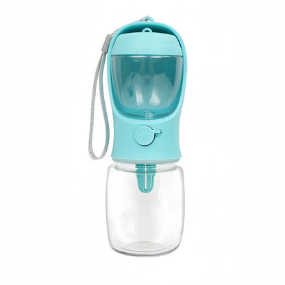 On-the-Go Dog Water Bottle & Feeder – Portable, Leakproof, Easy One-Hand Use